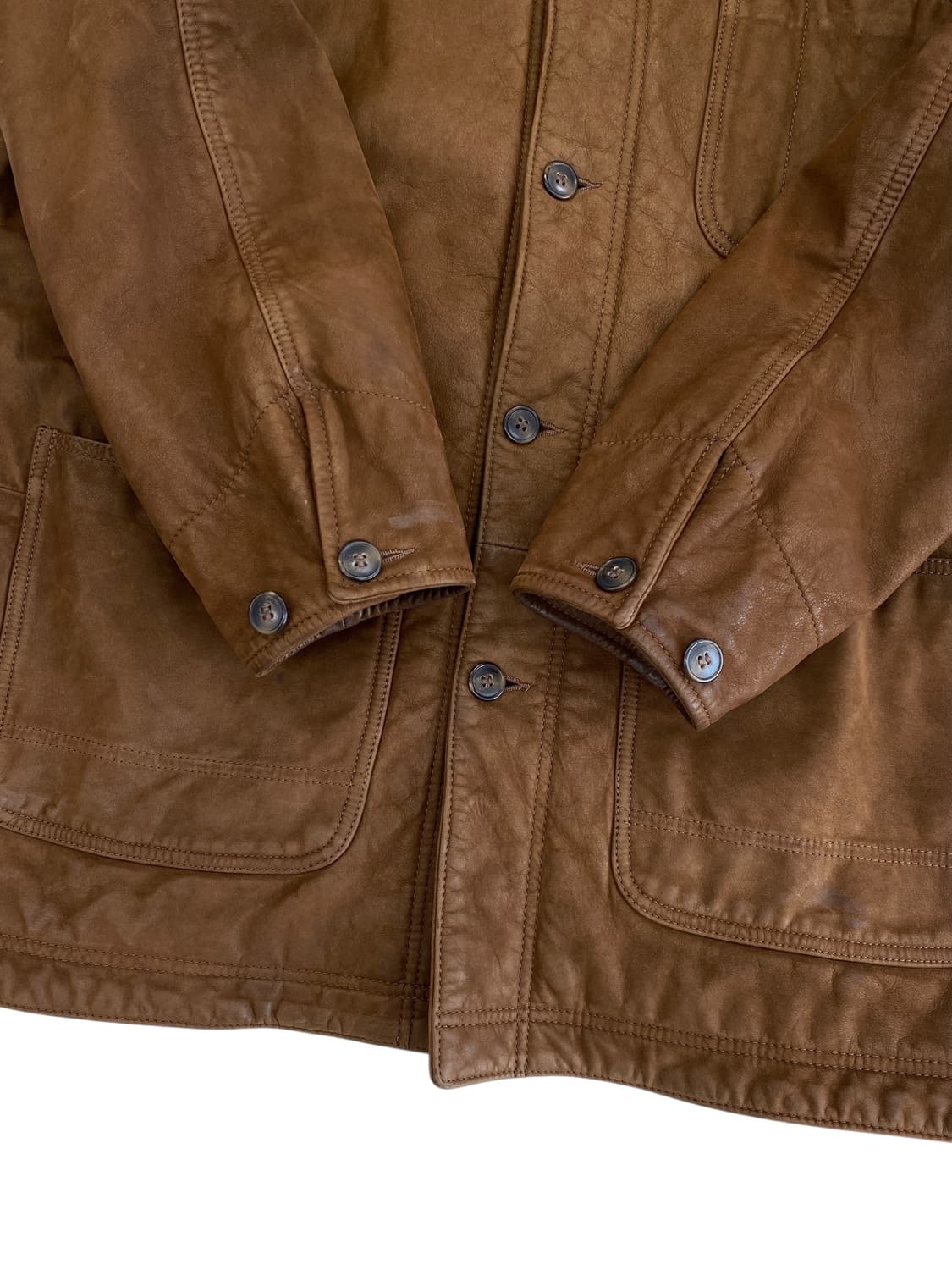 90‘s 엘엘빈 소가죽 초어 자켓 상품이미지5