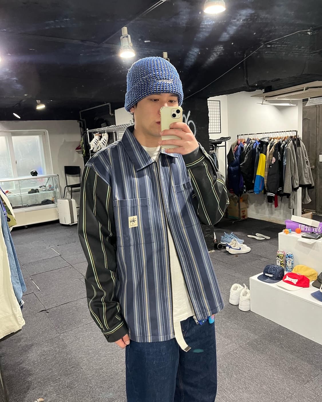 스투시 믹스 스트라이프 집업 워크자켓 상품이미지1