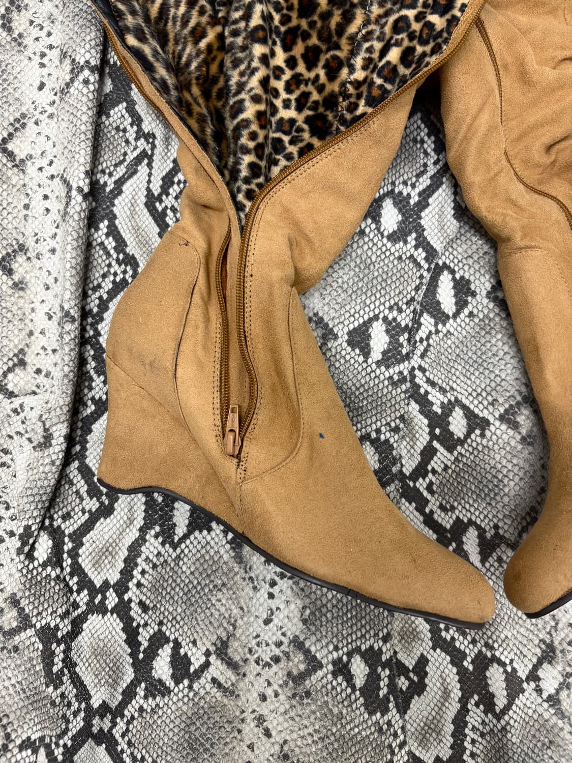 “Vintage” Y2K Leopard Detail Brown Long  상품이미지3