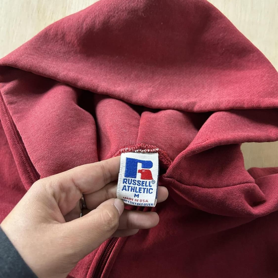 90s 러셀 애슬레틱 후드집업 레드 상품이미지2