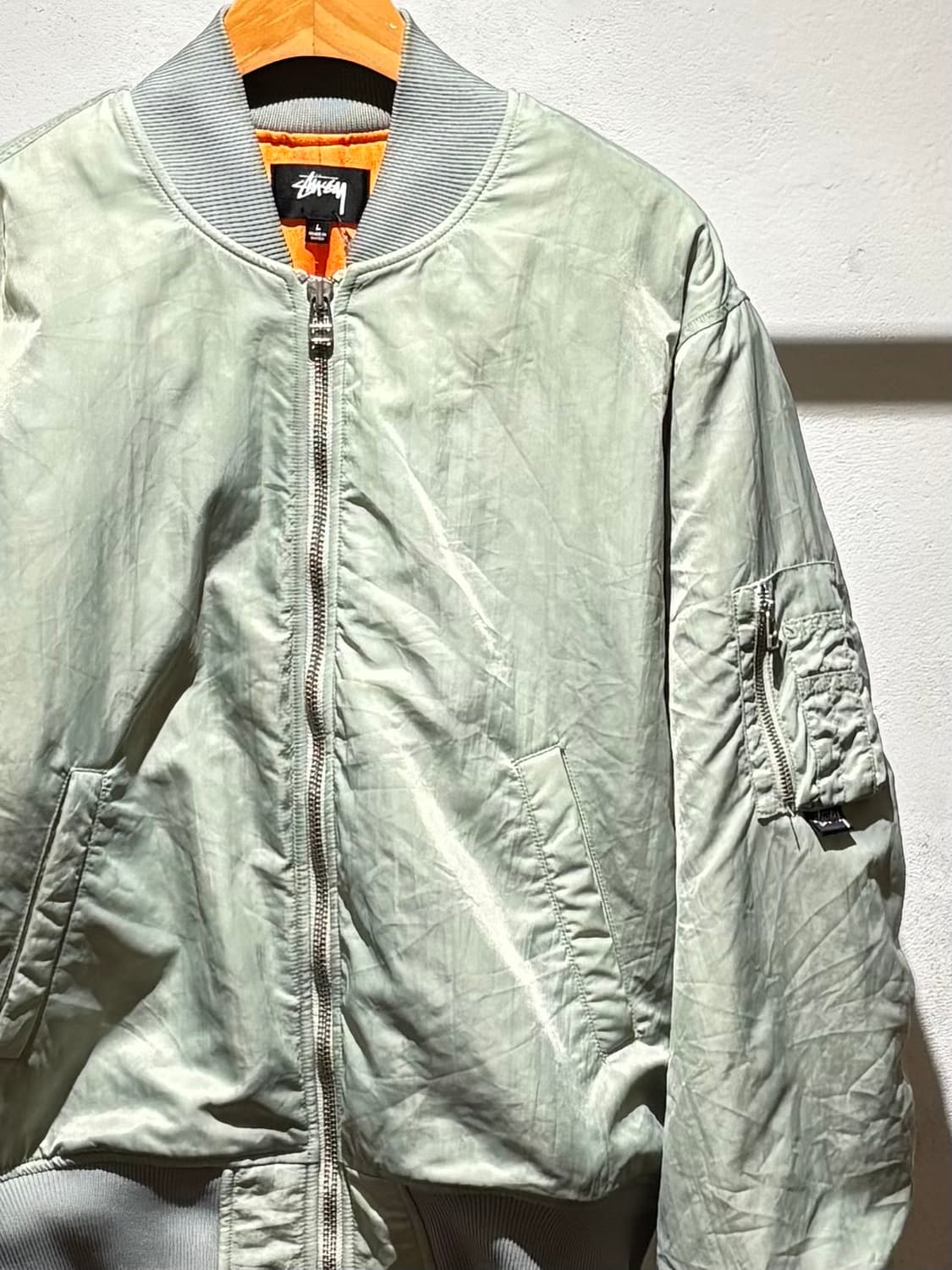 STUSSY Dyed Nylon Bomber Stone 상품이미지2