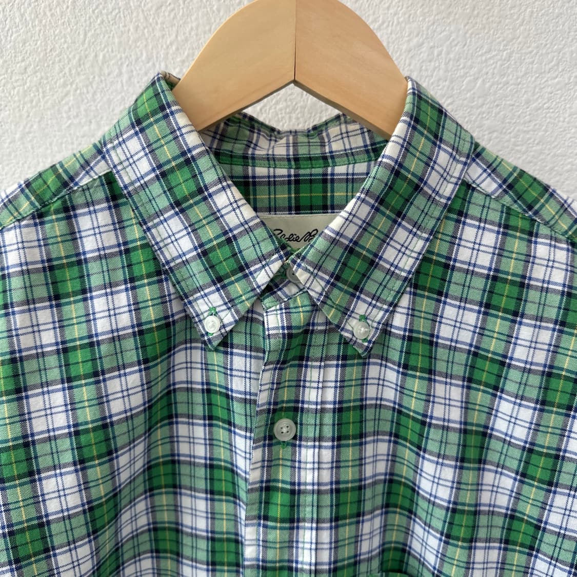[체감 L-XL] 에디바우어 빈티지 그린 플래드 체크 반팔 셔츠 M 상품이미지3