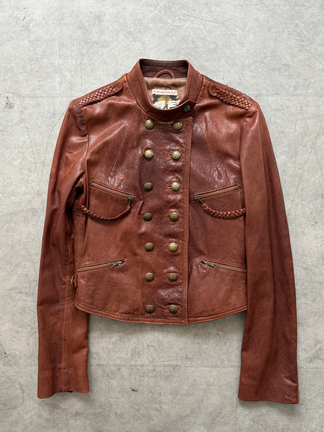 WE ARE REPLAY 위아레플레이 버건디 레더 자켓 상품이미지5