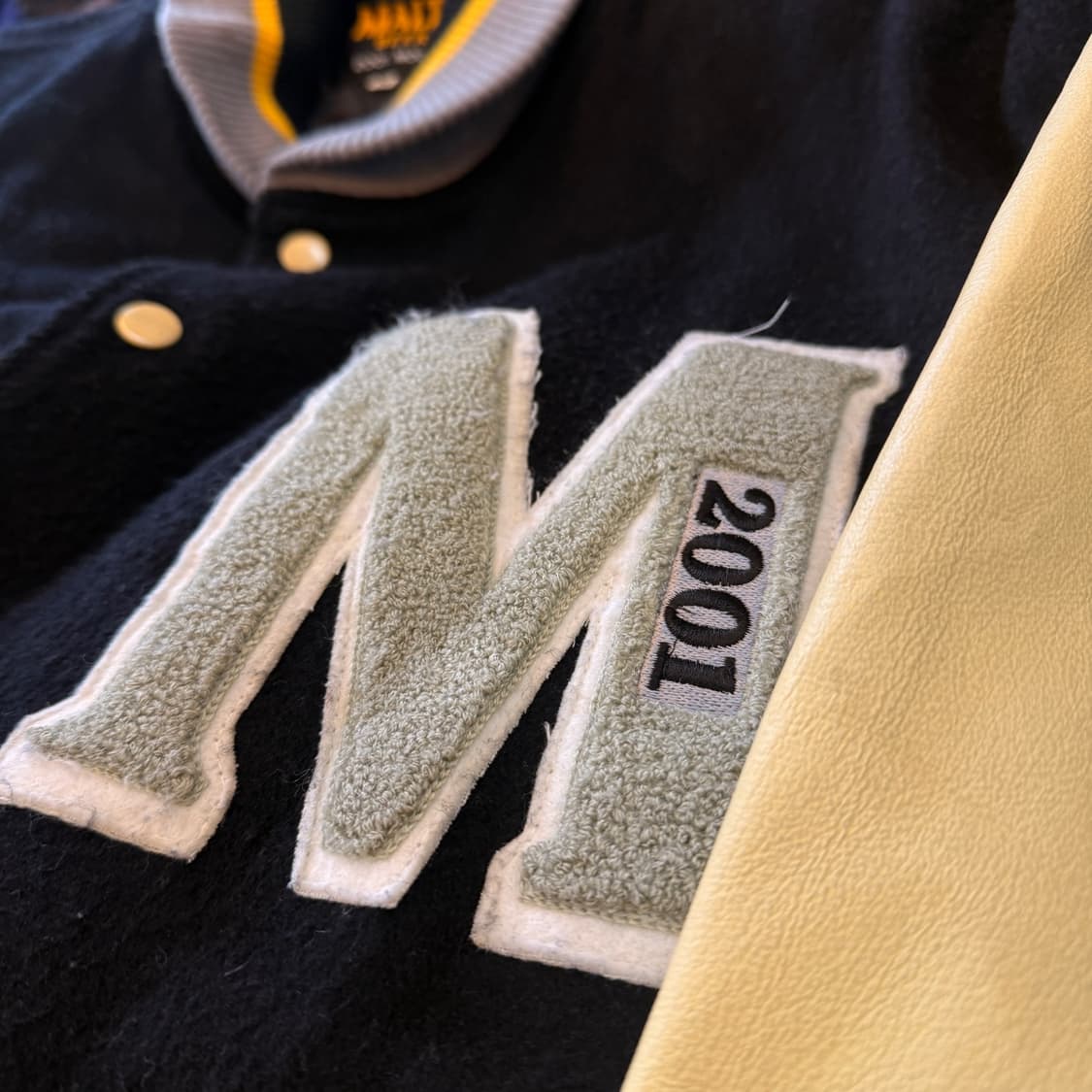 2001 산토리 프리미엄 몰츠 비어 기념 돈피 레더 바시티 자켓 M L 상품이미지2