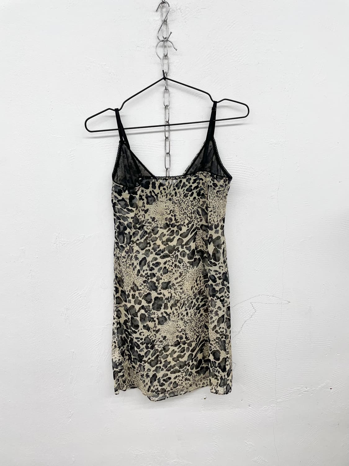 갸루 블랙 레오파드 메쉬 원피스 상품이미지6