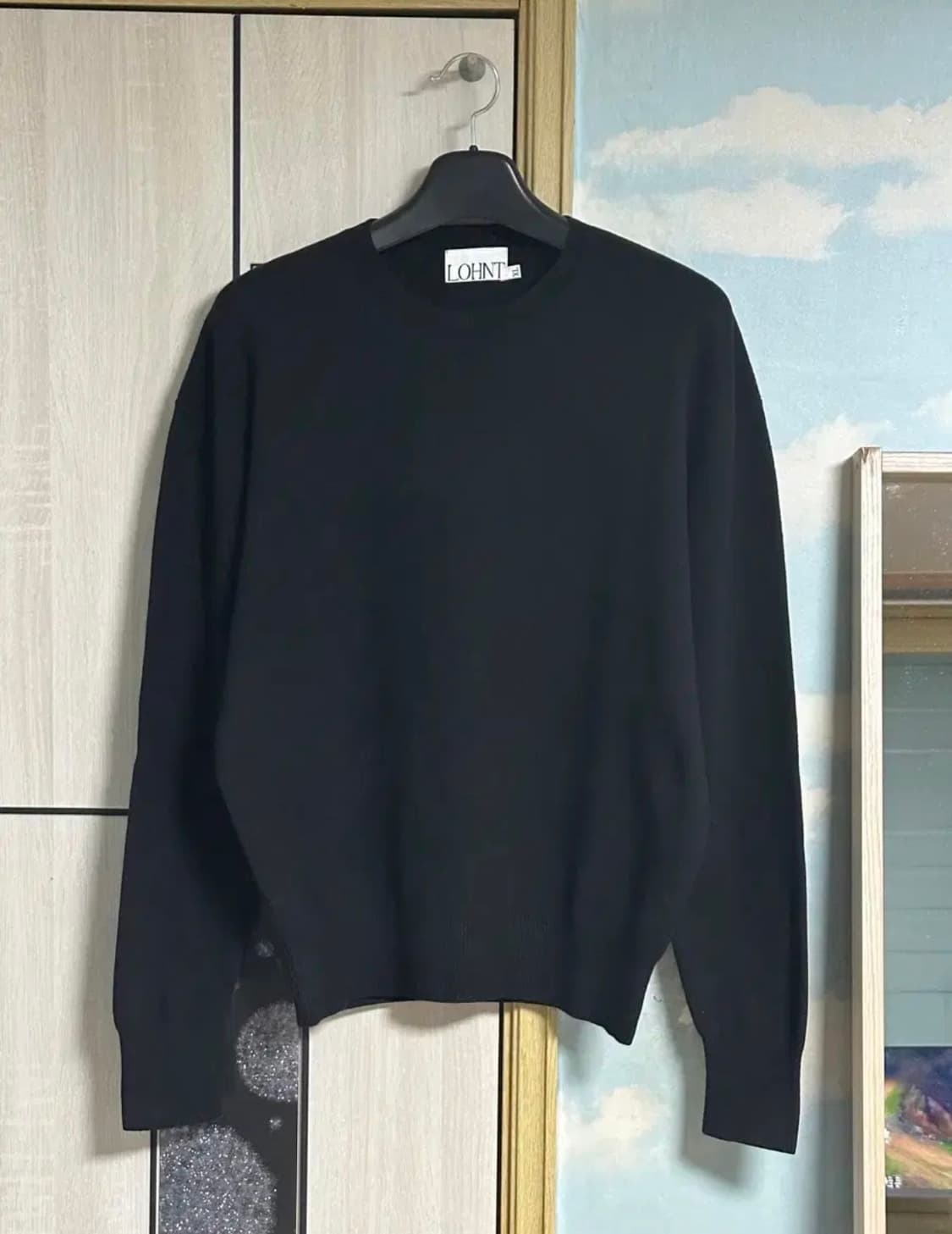 (XL) 론트 329 라운드 니트 [블랙] 상품이미지2