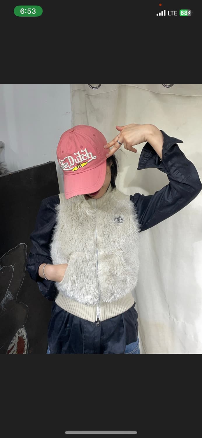 본더치 핑크 볼캡 모자 상품이미지1