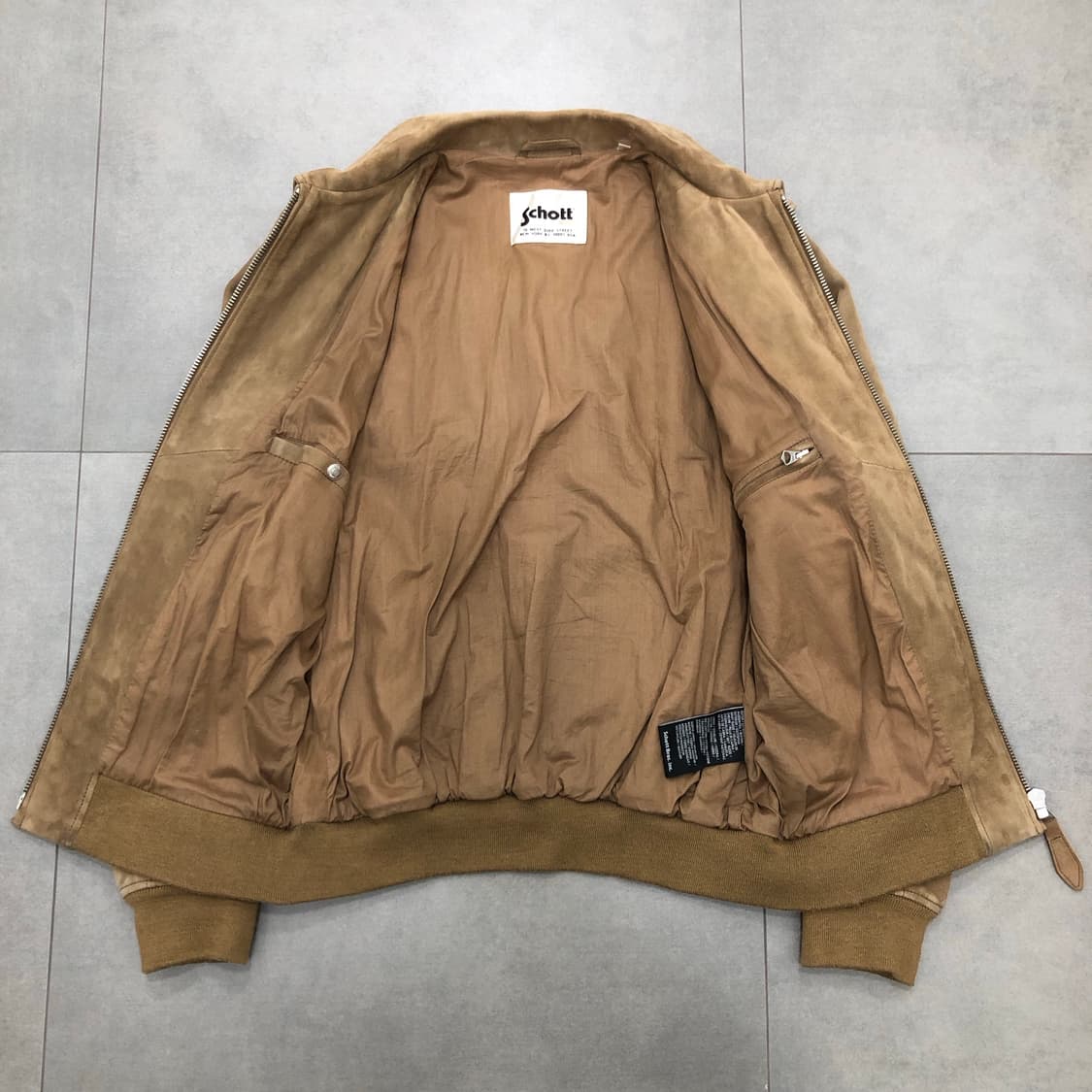 schott 쇼트 고트스킨 염소가죽 스웨이드 레더 자켓 M 상품이미지4