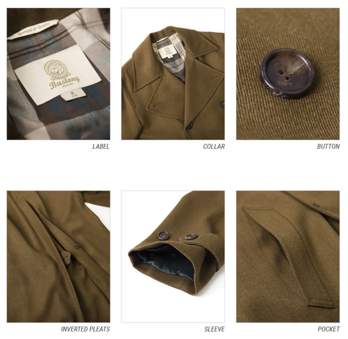 바스통 170 울 오피서 코트 카키 L 상품이미지4