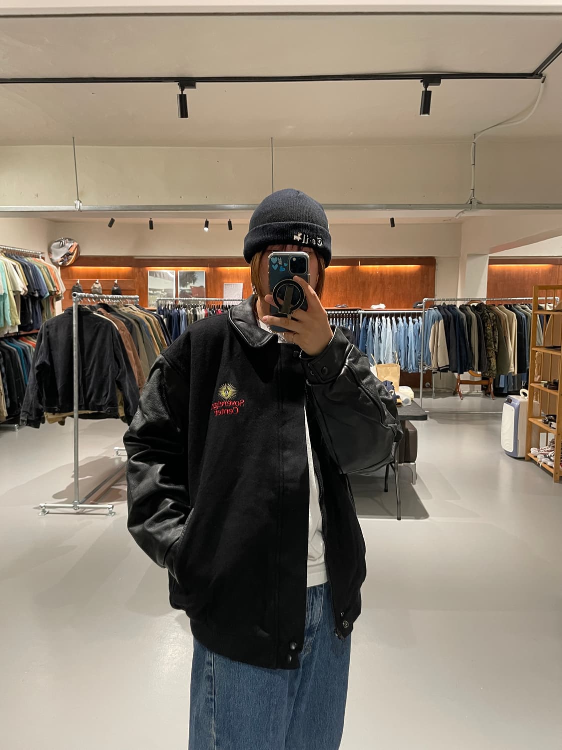 Vintage wool leather varsity jacket 상품이미지1