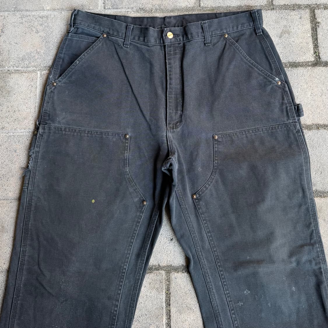 USA 칼하트 B01 BLK 더블니 블랙 카펜터 워크 팬츠 상품이미지3