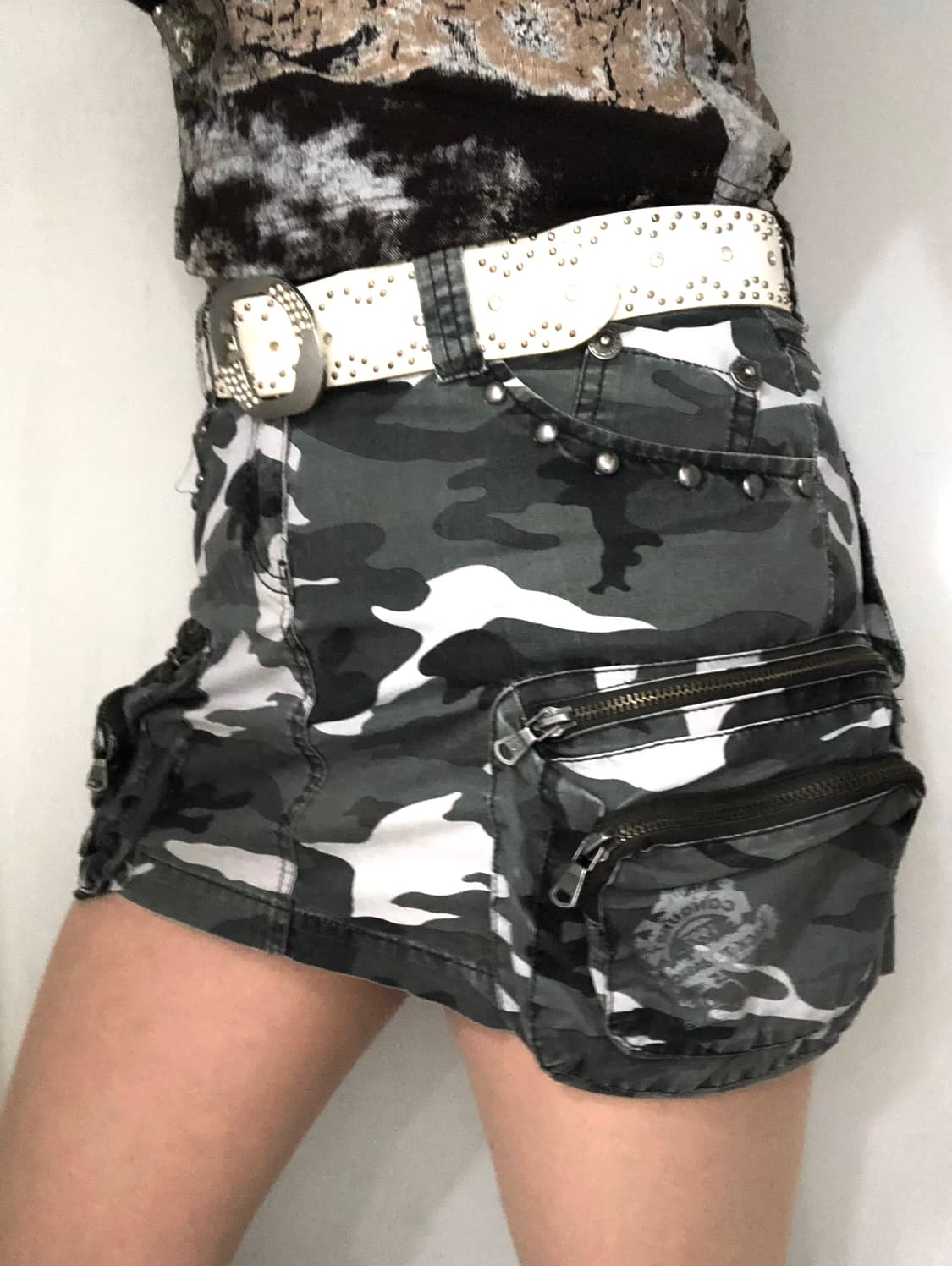 cargo print big pocket mini skirt 상품이미지6