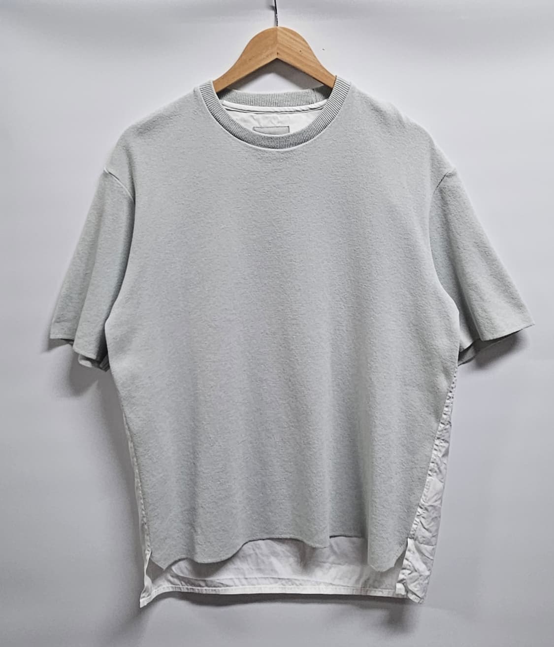 솔리드옴므 우븐배색 니트 반팔티셔츠 48(100) 상품이미지1