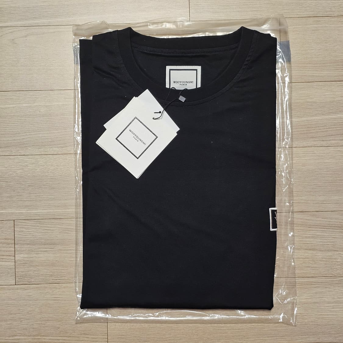54 새제품) 우영미 코튼 백로고 티셔츠 블랙 25SS XXL 110 상품이미지4