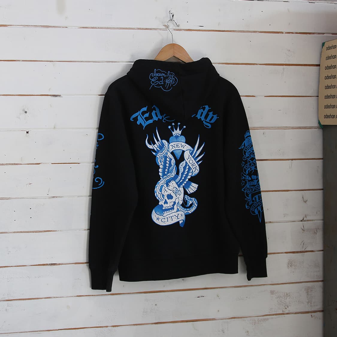 (착용컷) Ed Hardy 프린팅 스웻 후드 집업 (남성용 100) 상품이미지2