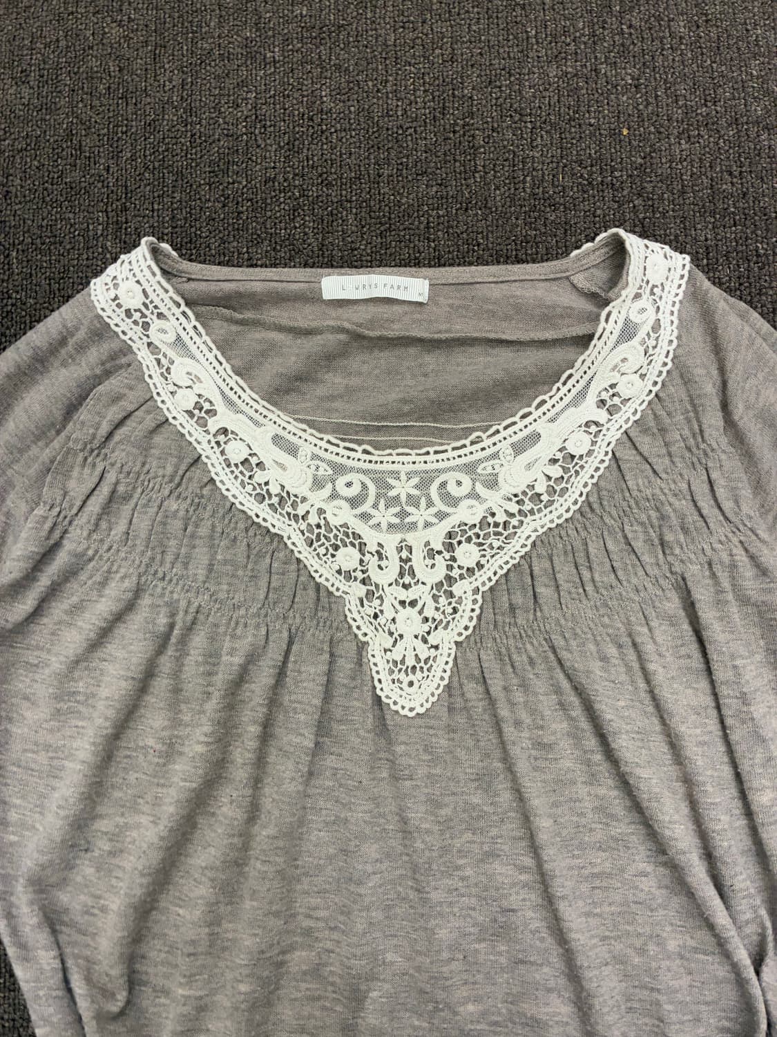 M)Lowrys Farm 빈티지 여성 꽃 레이스 디테일 롱 슬리브 상품이미지4