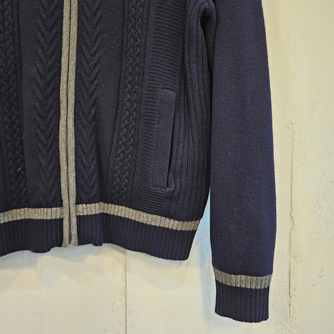 100(L)인디언 케이블 니트 집업 가디건 상품이미지2