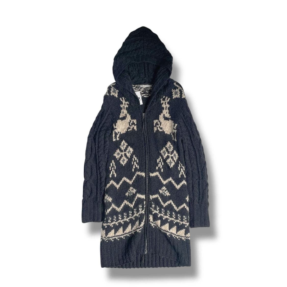 Mirroring 롱~~ 코위찬 니트 집업 코트 상품이미지1