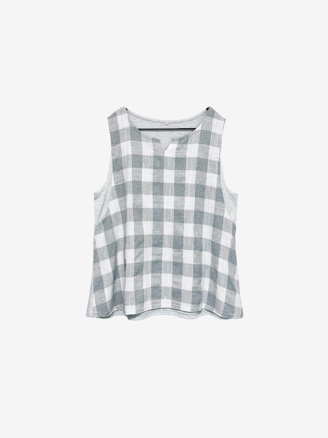 Check Panel Sleeveless - Melange Gray 상품이미지1