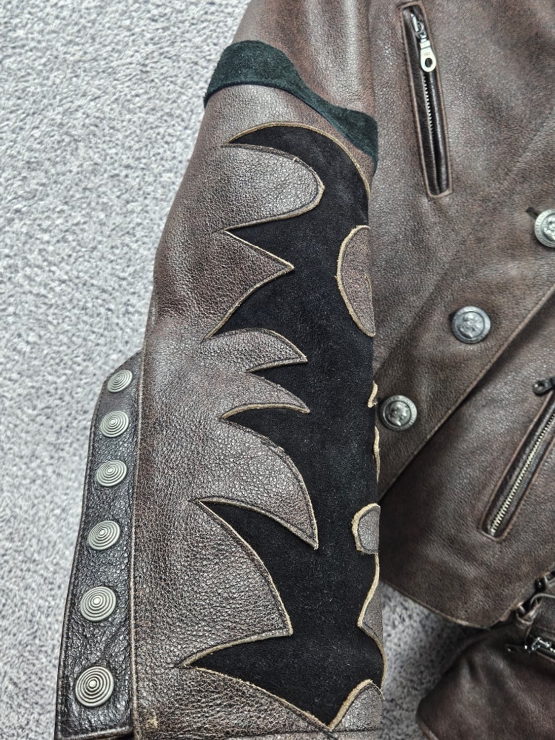 빈티지 리얼레더 코르셋 언밸런스 라이더자켓 ( S추정 ) / 11106 상품이미지7