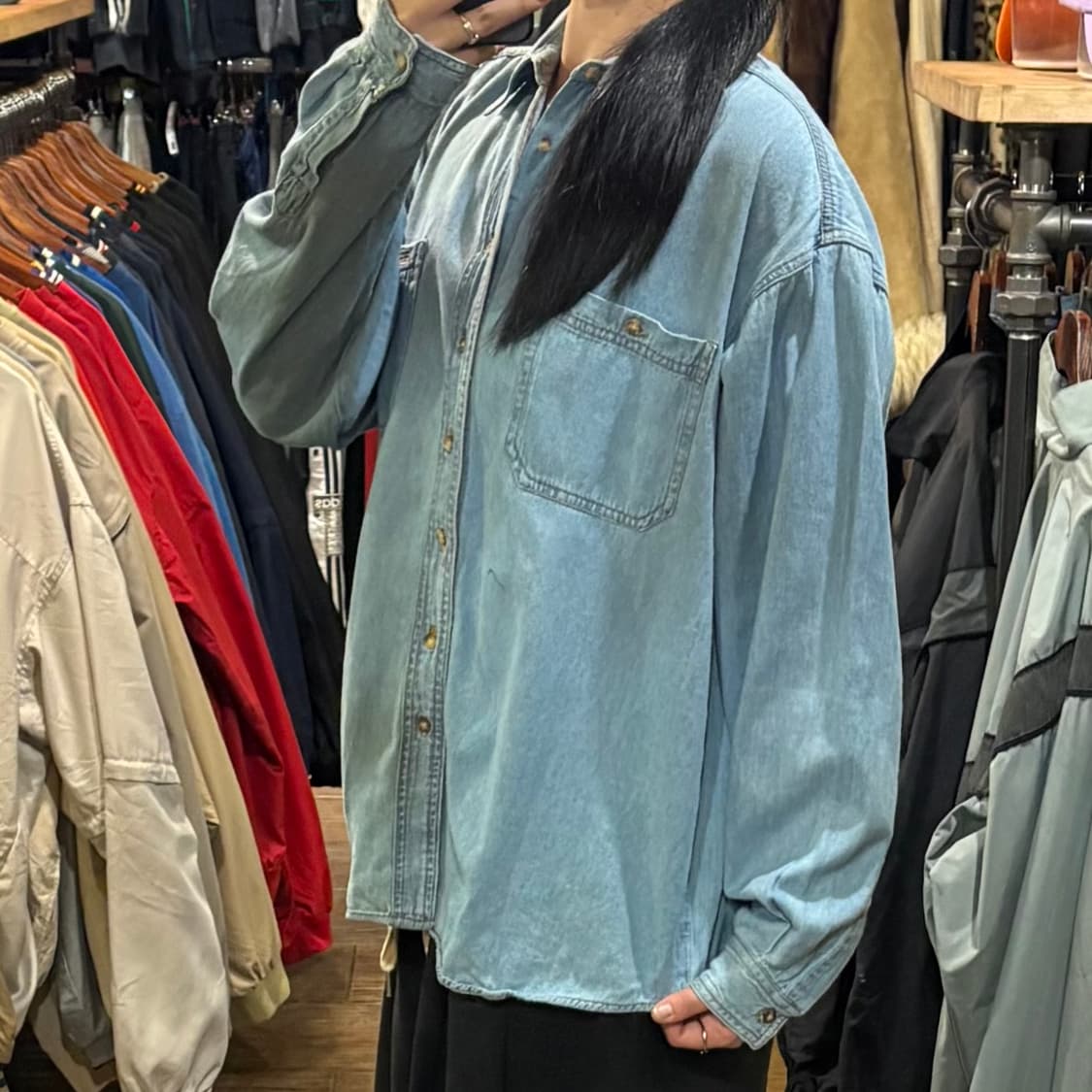 [HI] Carhartt 칼하트 투포켓 긴팔셔츠 데님연청 상품이미지3