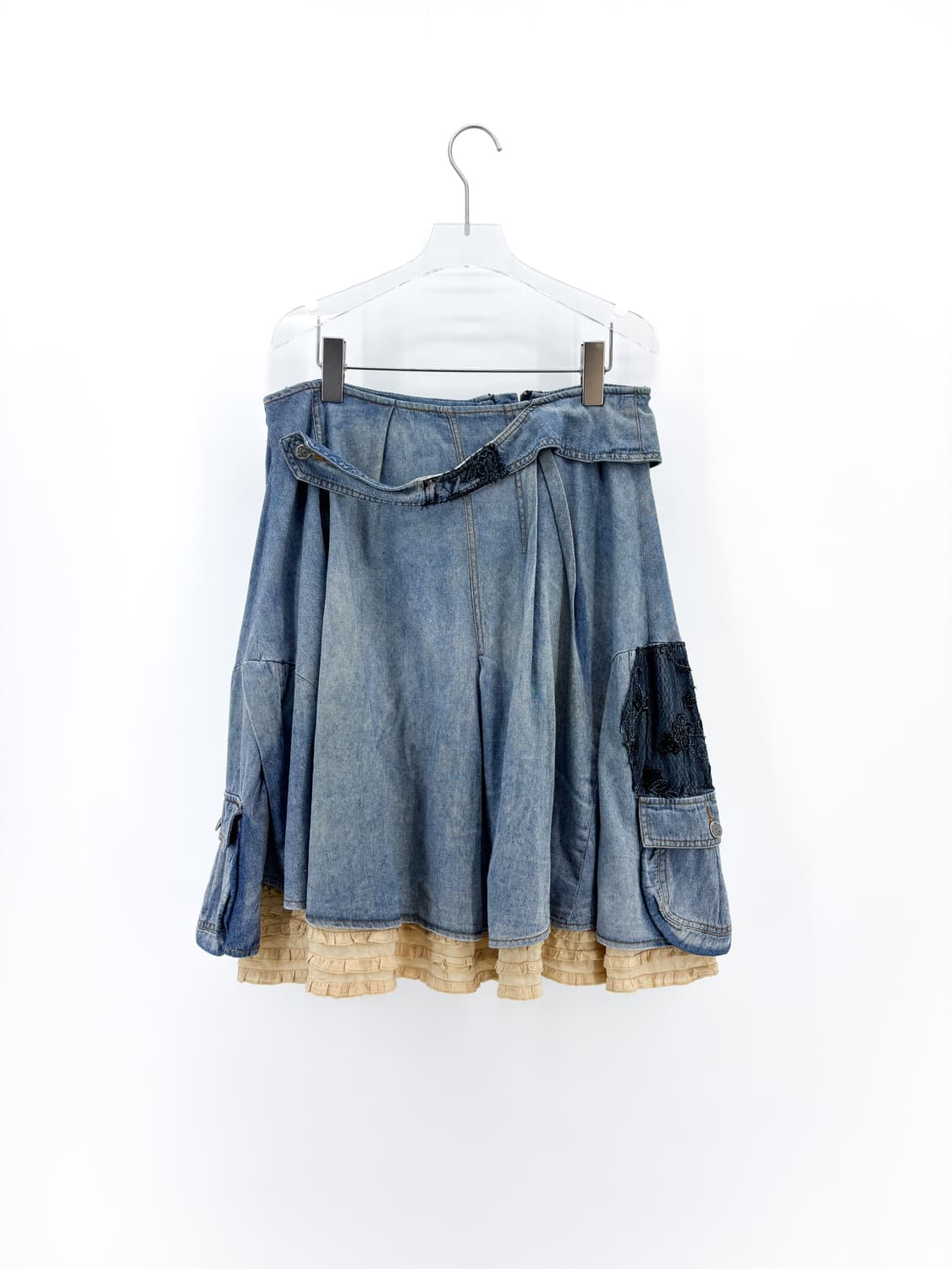 빈티지 패치워크 데님 레이어드 스커트 상품이미지7