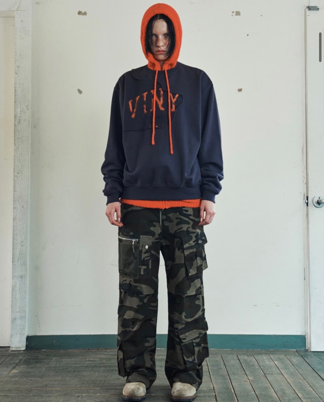 [M] 더바이닐하우스 컷 오프 스웨트셔츠 퍼플 상품이미지5