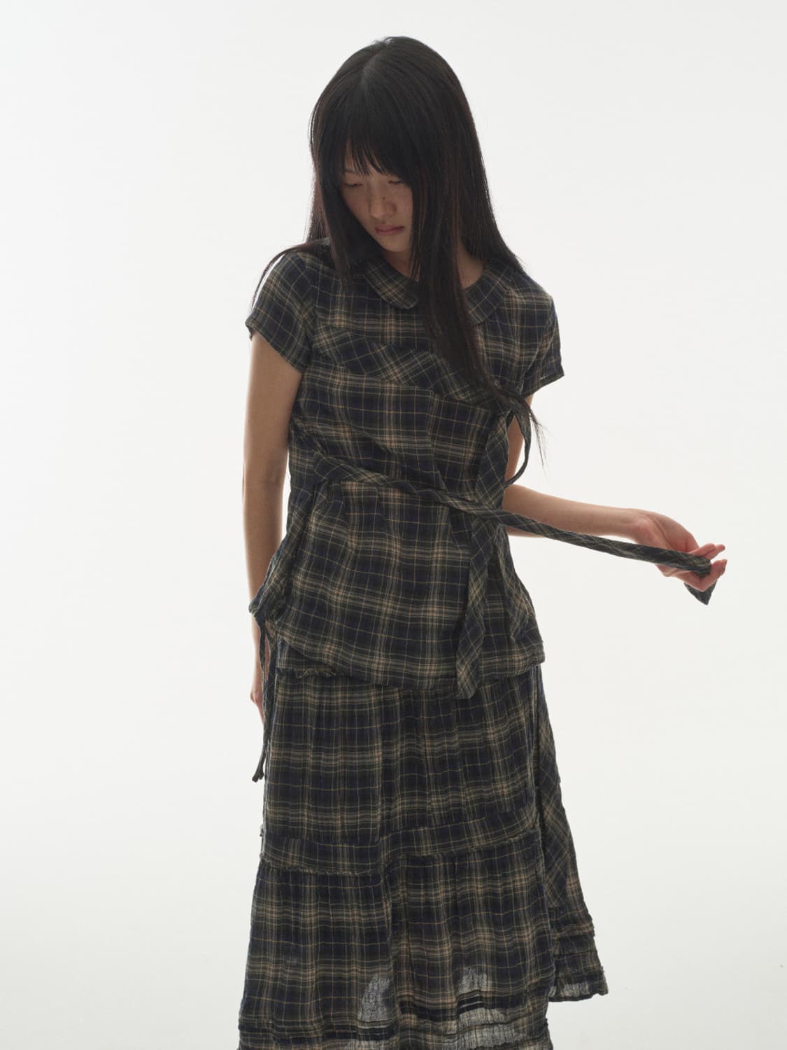 코이세이오 coyseio bow blouse check 상품이미지1