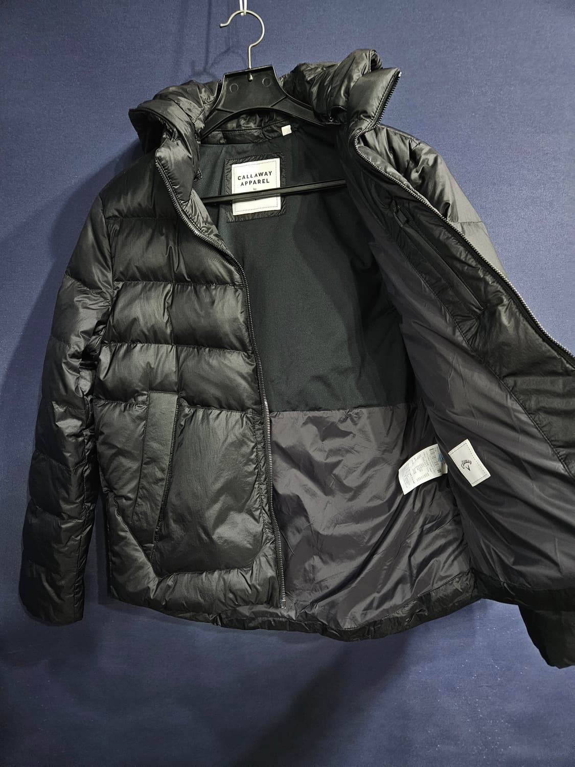 캘러웨이 블랙컬러 남성 100 골프 구스다운 후드패딩  상품이미지8