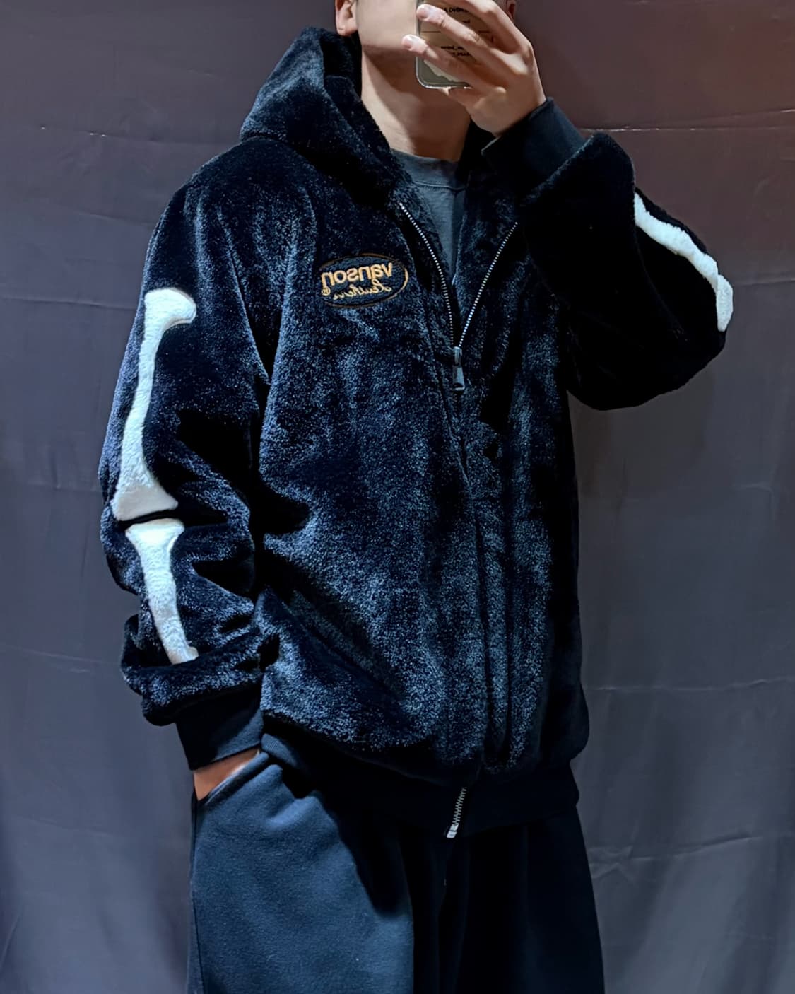 XL VANSON 밴슨 스컬 퍼 후드 자켓 상품이미지1