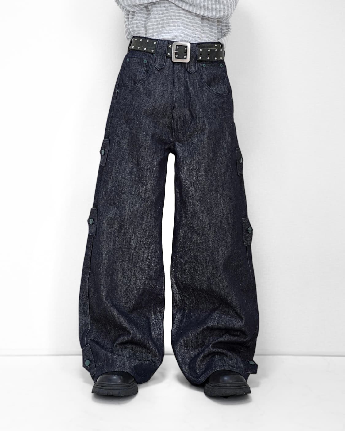TΣist 4way Side Belt Rigid Denim Pants  상품이미지3