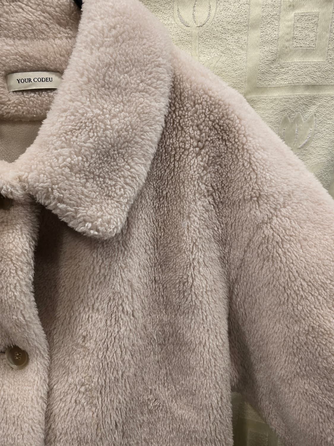 코드유 타낫 시어링  베이지 퍼 자켓 프리사이즈 상품이미지4