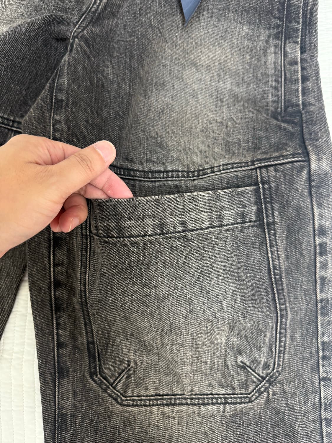 (25ss새상품)준지 워시드데님 포켓 스트레이트 팬츠 (46) 상품이미지5