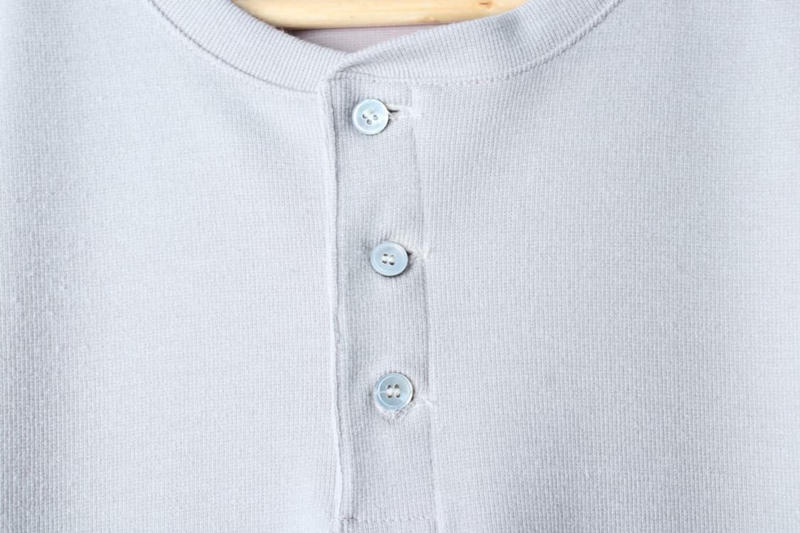 (L-XL) 로건 반팔 티셔츠 헨리넥 라이트그레이 놈코어-H32171 상품이미지5