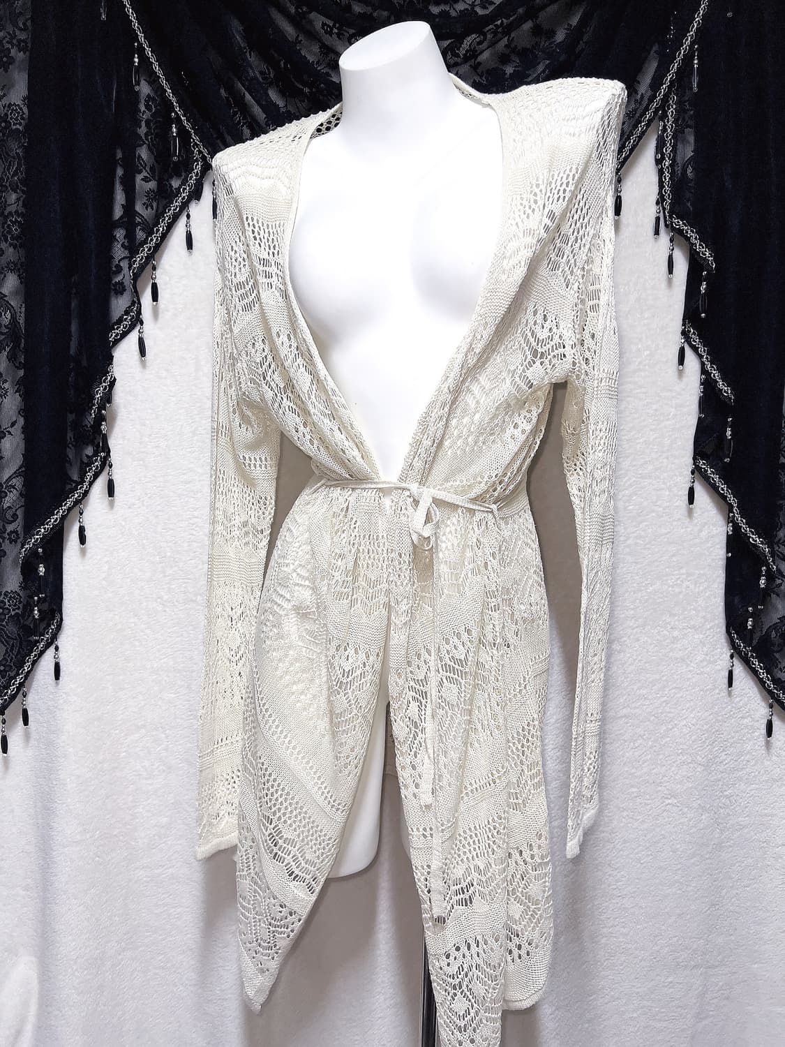 세실맥비 페어리그런지 오리엔탈 레이스 뜨개 롱가디건 로브 핀터 모리 하치 상품이미지5