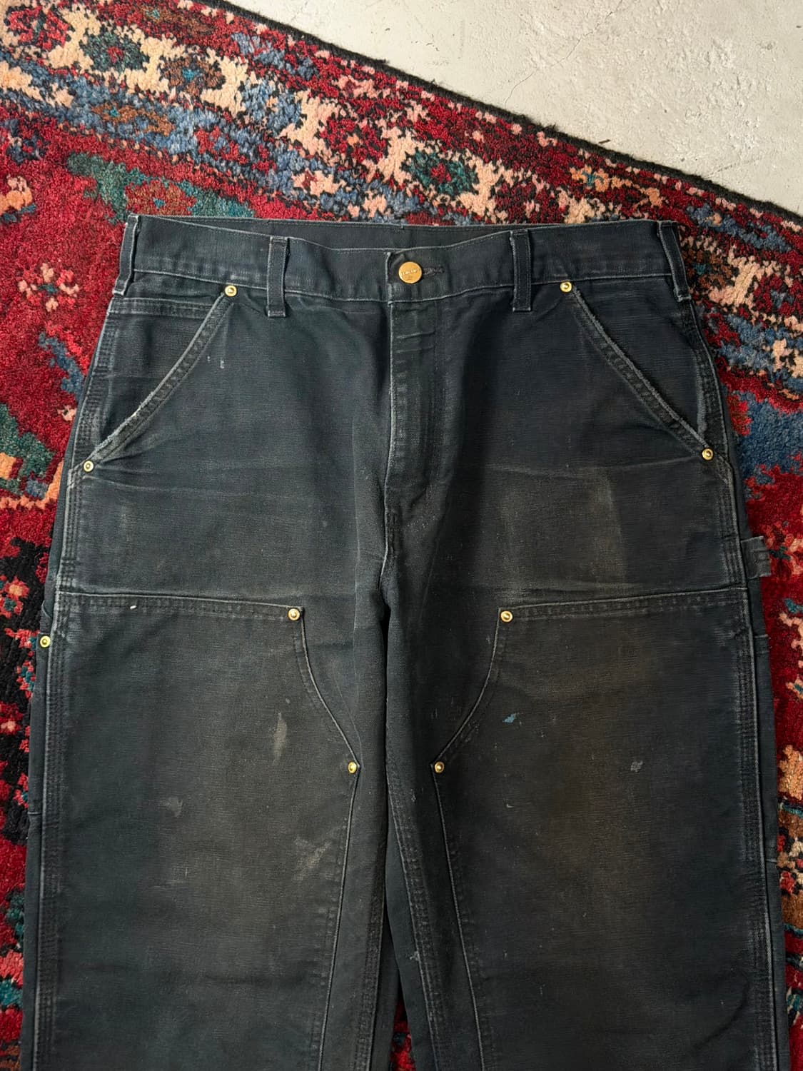 OG USA Made 칼하트 B01 더블니 블랙 칼하트 썩블니 카펜터 상품이미지5