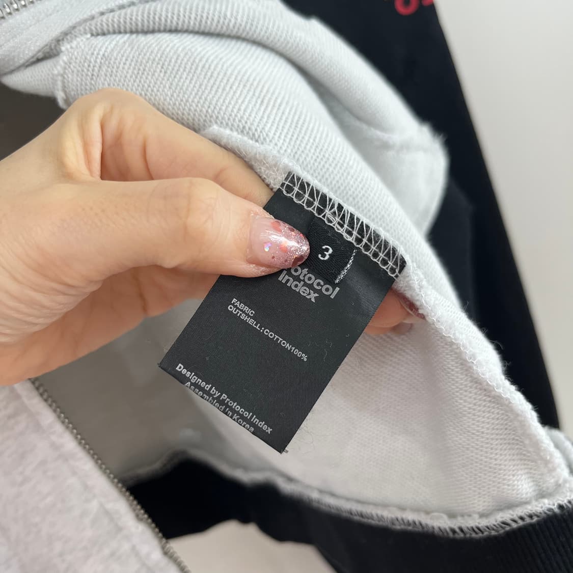 (새상품) 프로토콜 인덱스 버티보어 화이트 멜란지 후드집업 상품이미지9