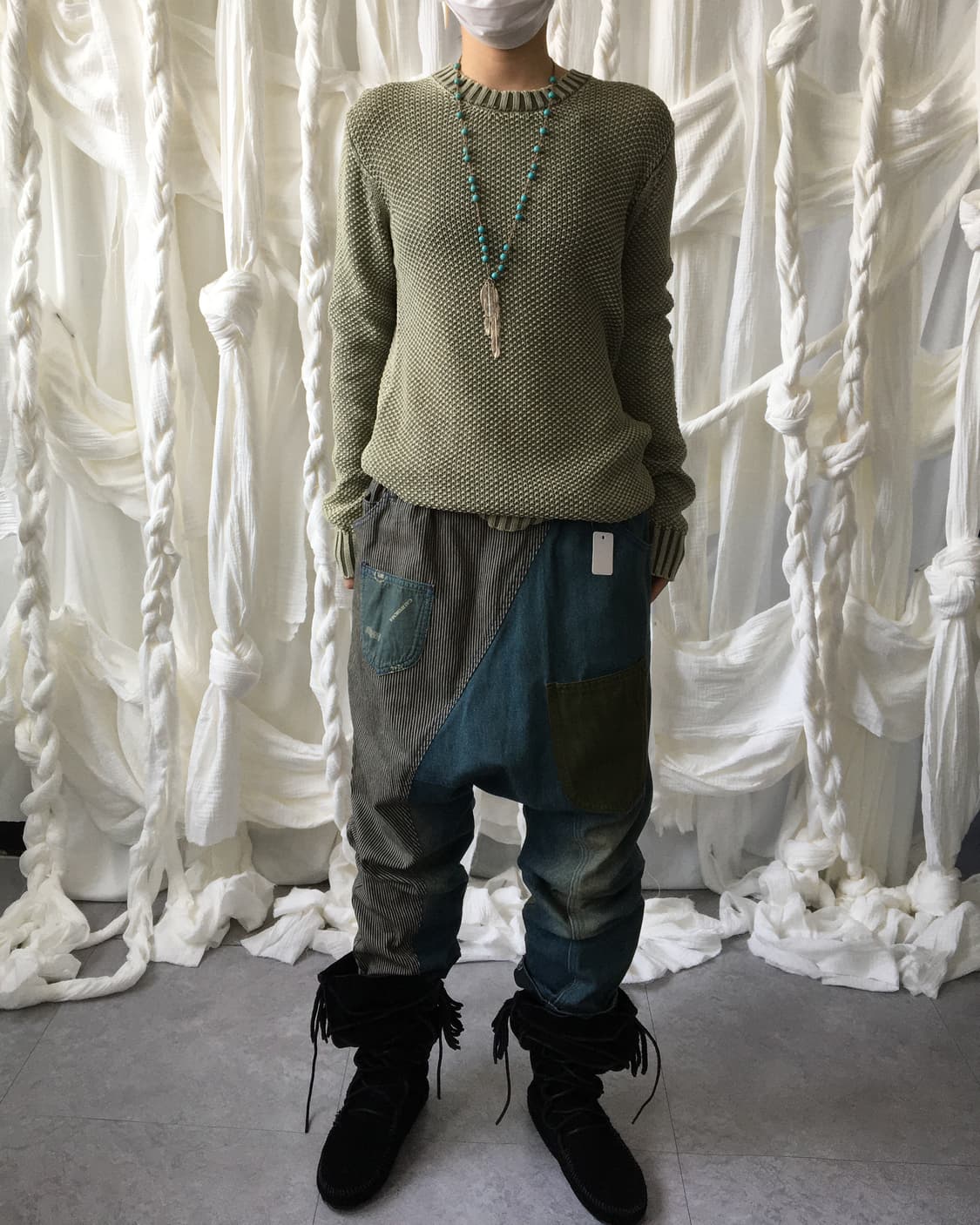 Green washed knit 상품이미지7