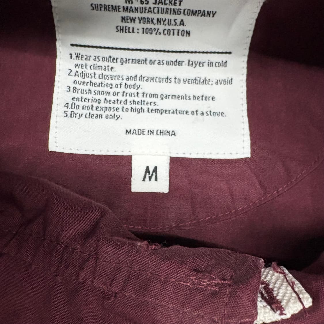 (95)슈프림 M-65 필드 자켓 버건디 상품이미지5