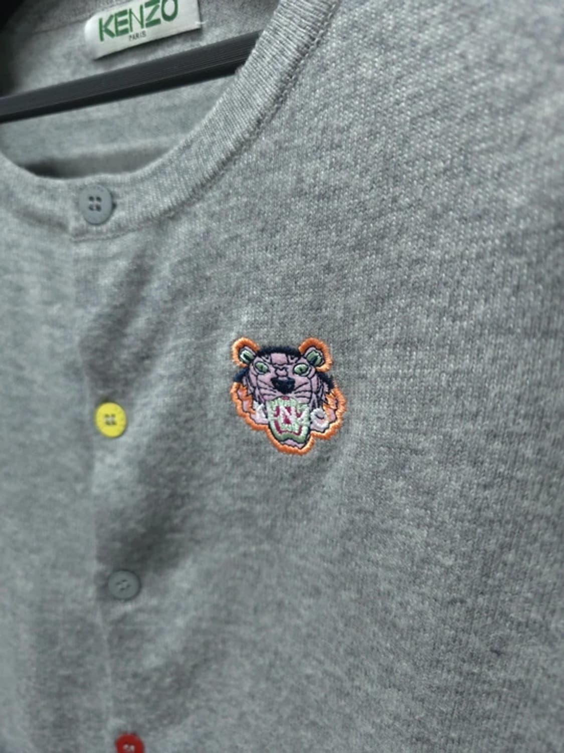 KENZO 겐조 여성 자수패치 그레이 울 가디건 상품이미지3