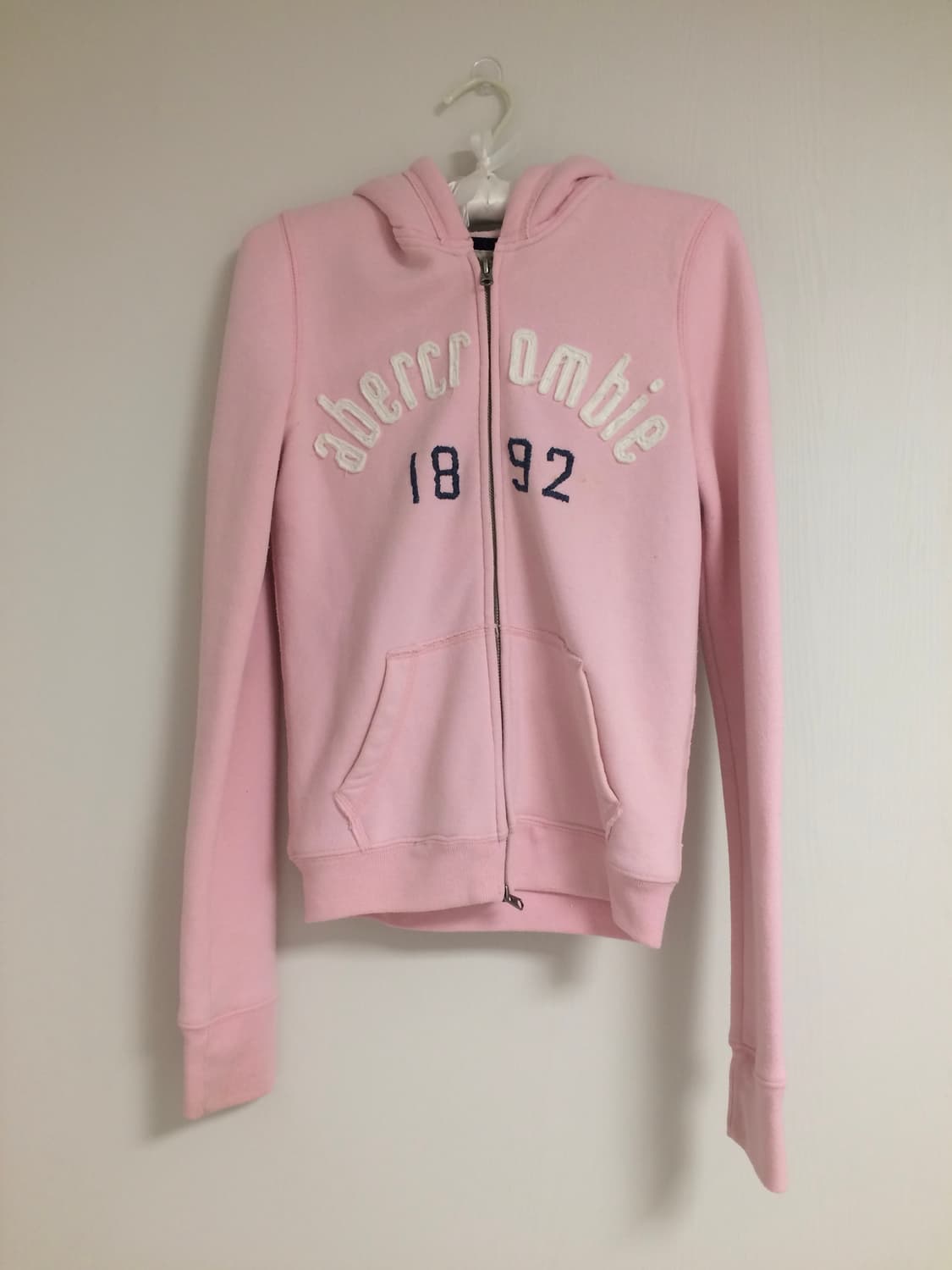 빈티지 아베크롬비 연핑크 딸기우유 베이비 핑크 후드집업 XL 상품이미지1