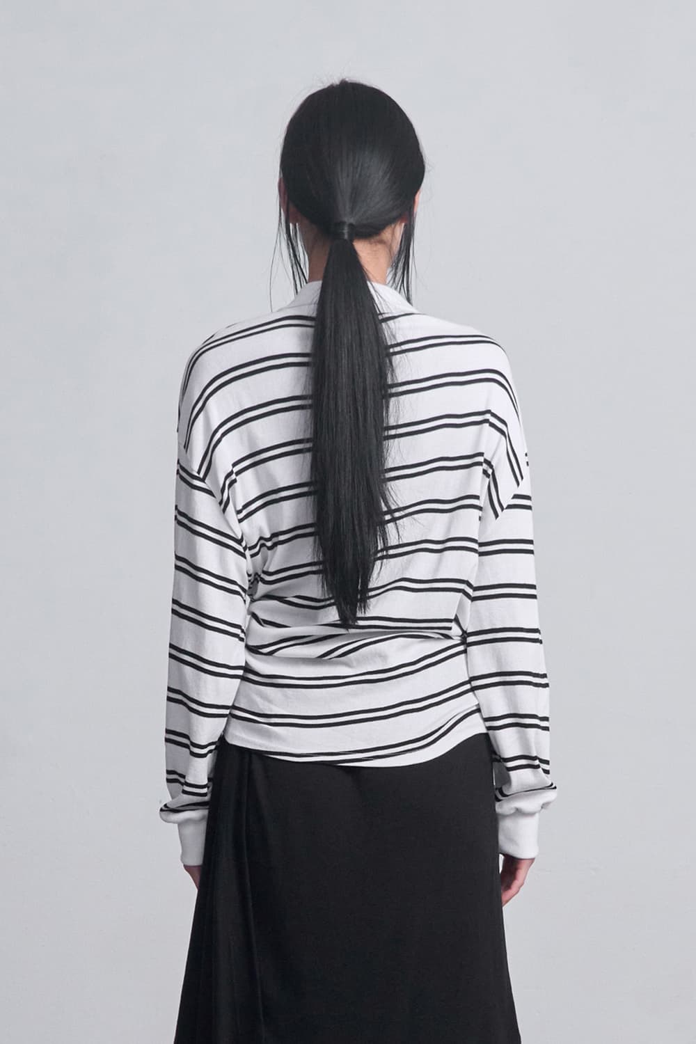 세릭 스트라이프 버튼 탑 화이트 상품이미지4