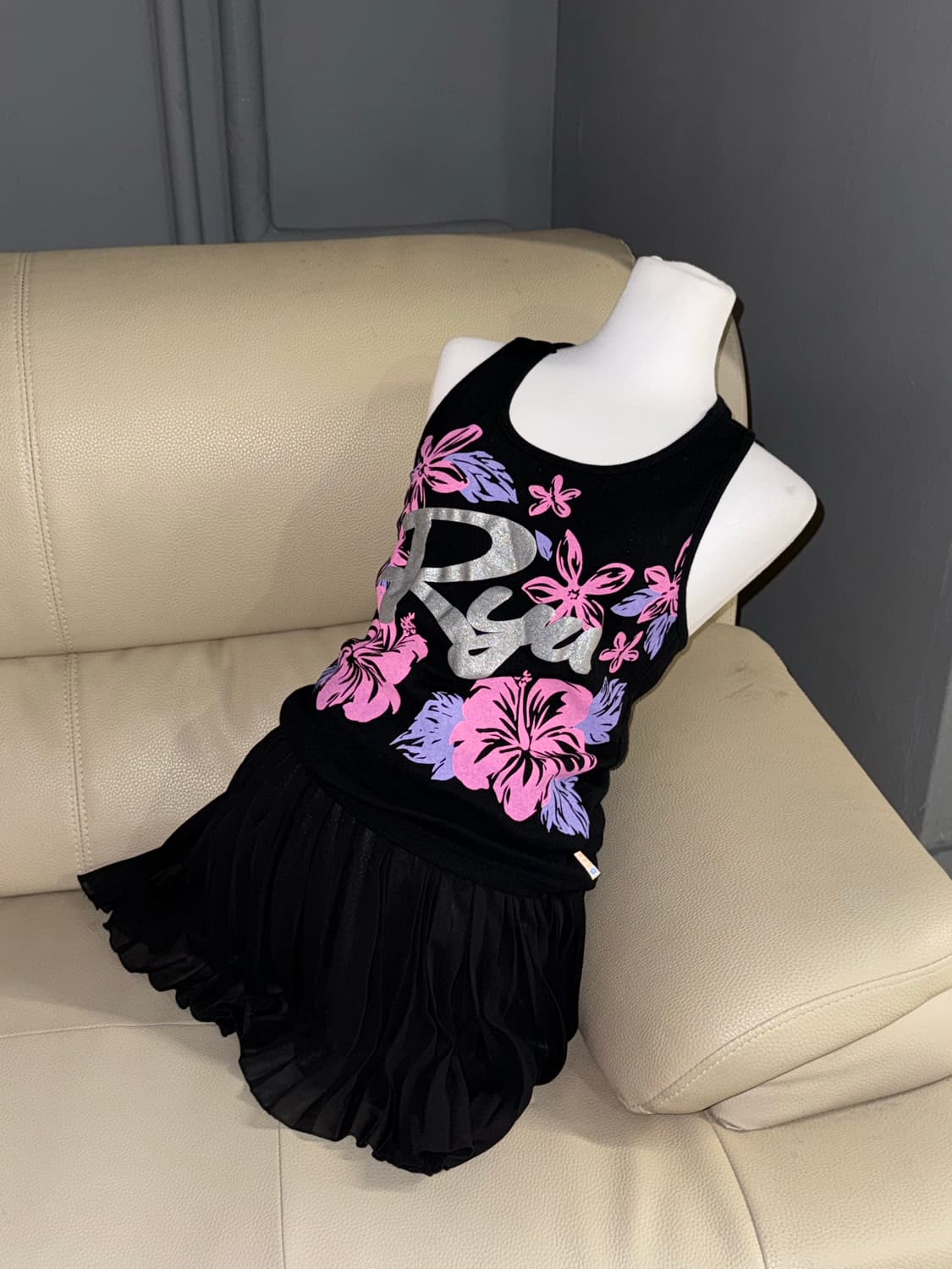 tropical pattern halter-neck top  상품이미지1