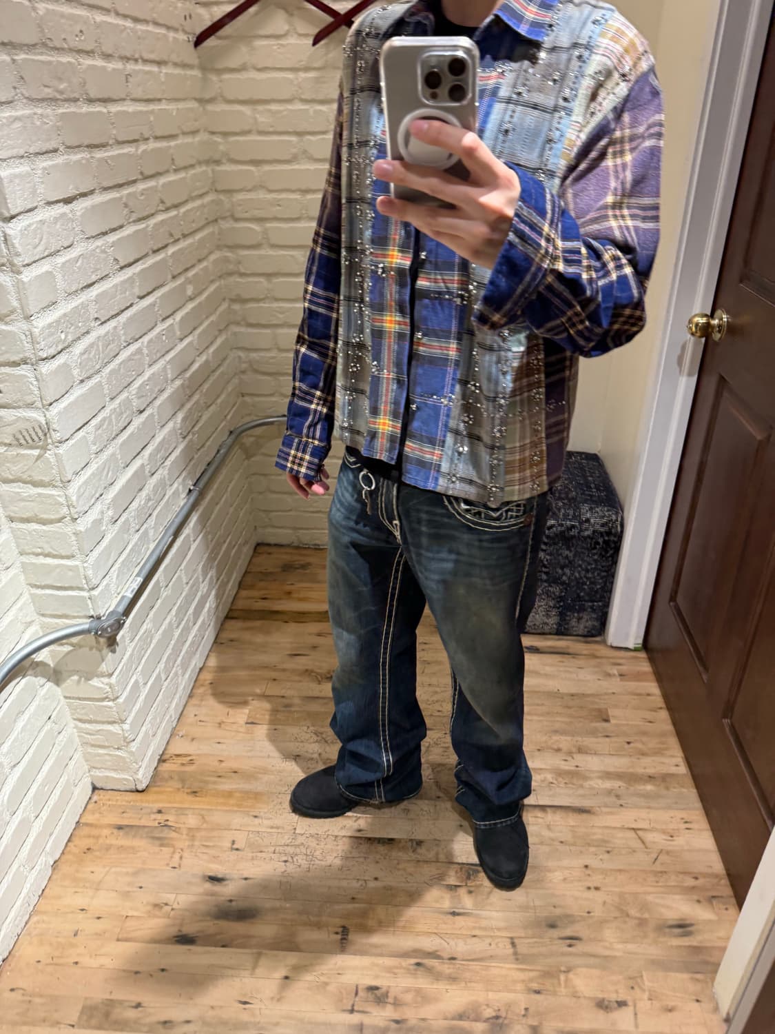 Vale 플란넬 셔츠 블루 상품이미지2