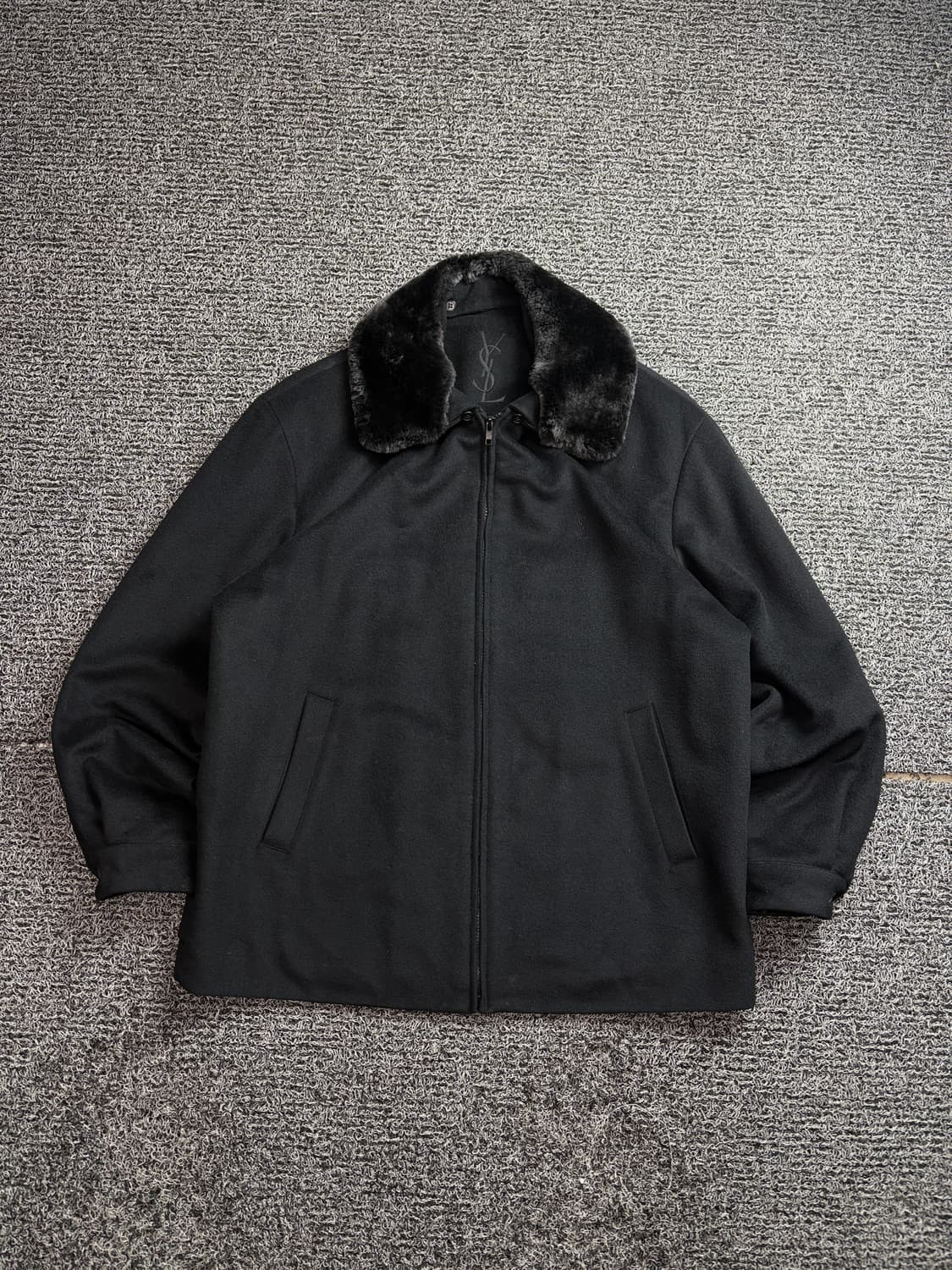 90s 입생로랑 아카이브 자수로고 캐시미어 발마칸 하프 코트 2587 상품이미지2