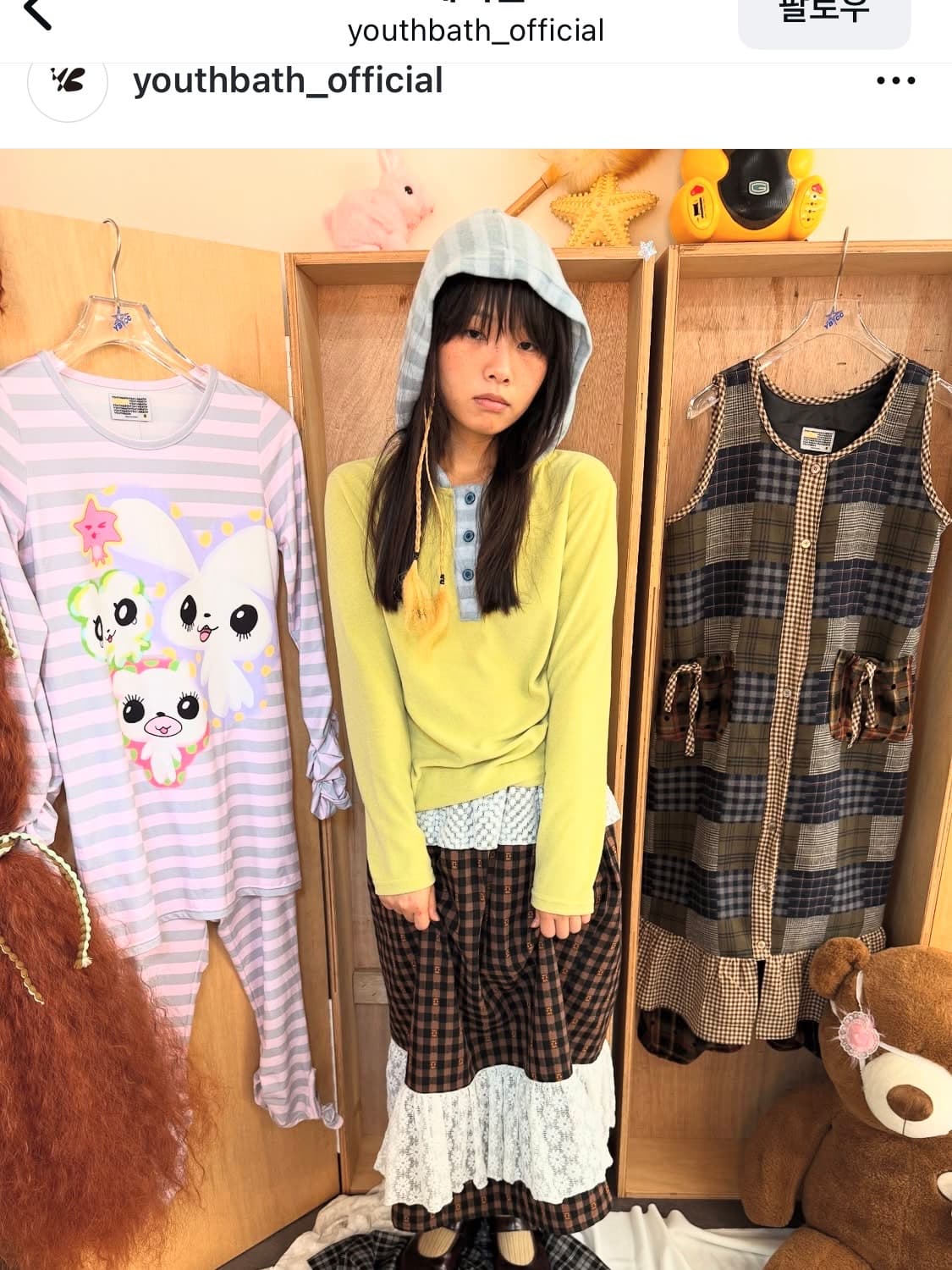 Hooded Henley Tee _lime 상품이미지1