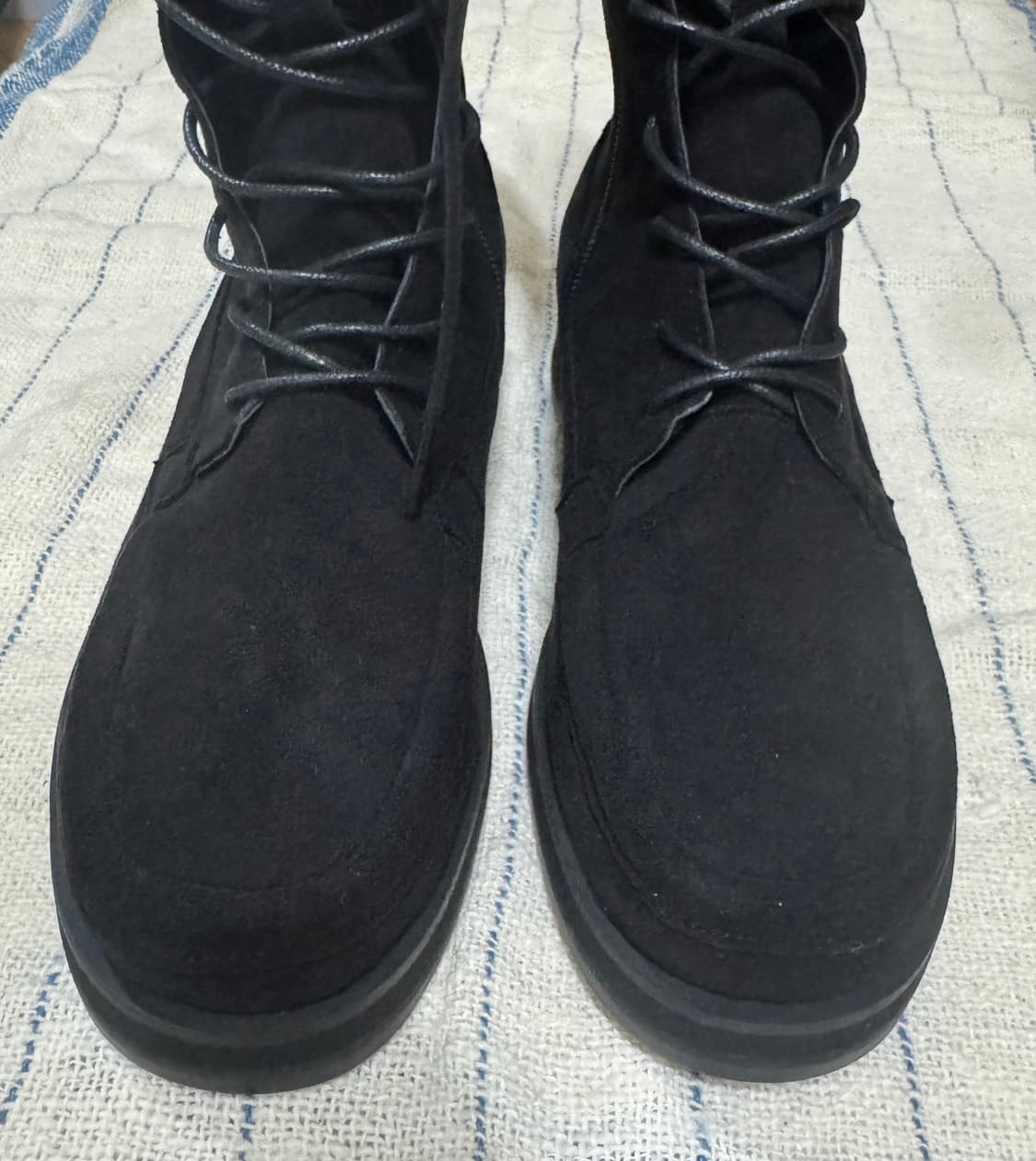 스웨이드 레이스업 부츠 블랙 상품이미지2