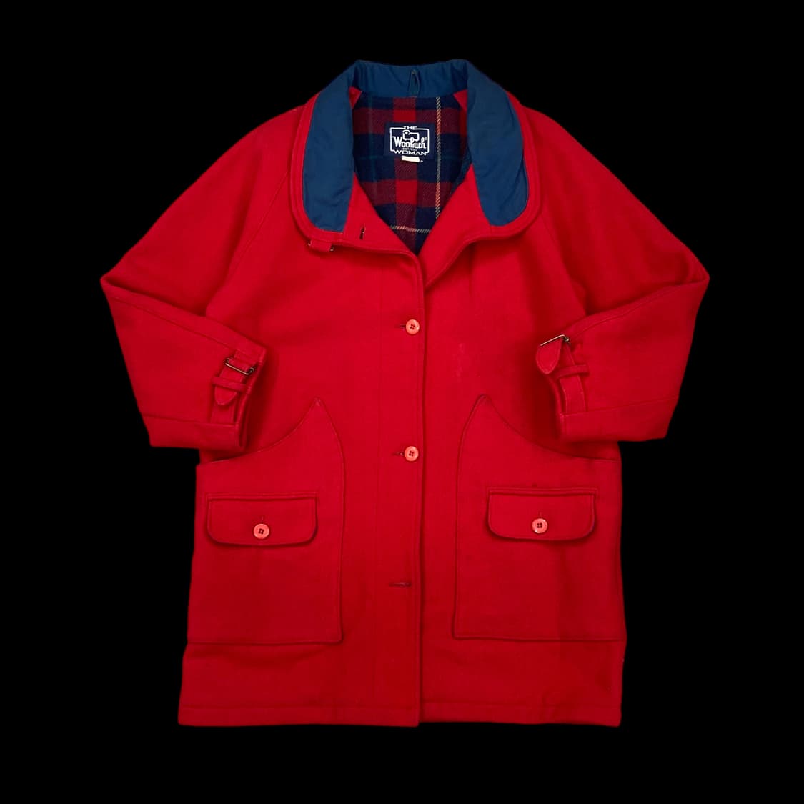 울리치 헤비울 레드 숄카라 코트 상품이미지1