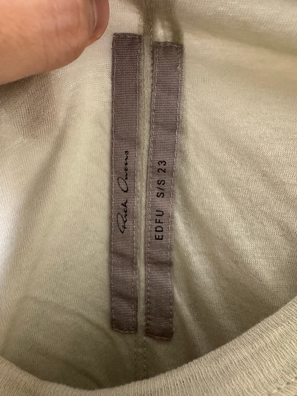 릭오웬스 더블 숏 슬리브 티셔츠 pearl s사이즈 상품이미지4