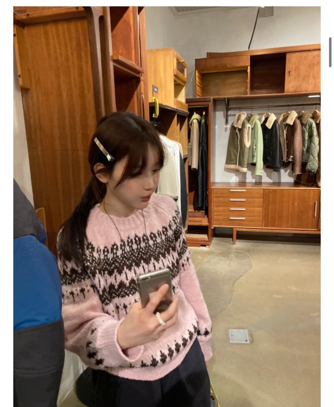 숏 빈티지 눈꽃니트 상품이미지2